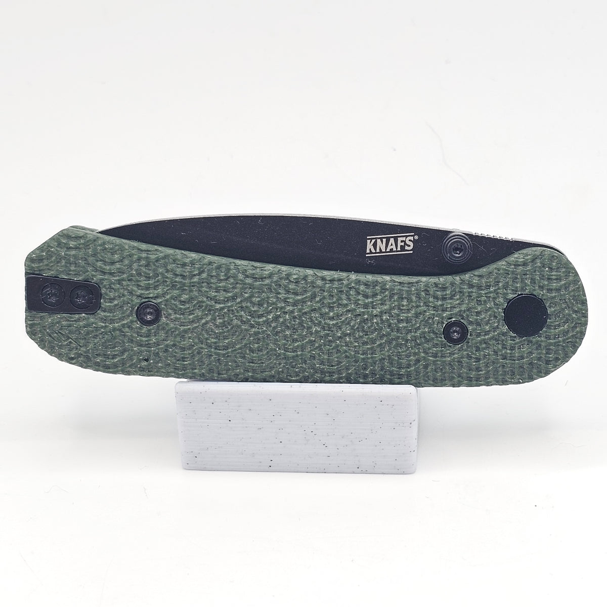 Knafs Lander 1 Pocket Knife - Black D2 Blade - Seigaiha Green Micarta