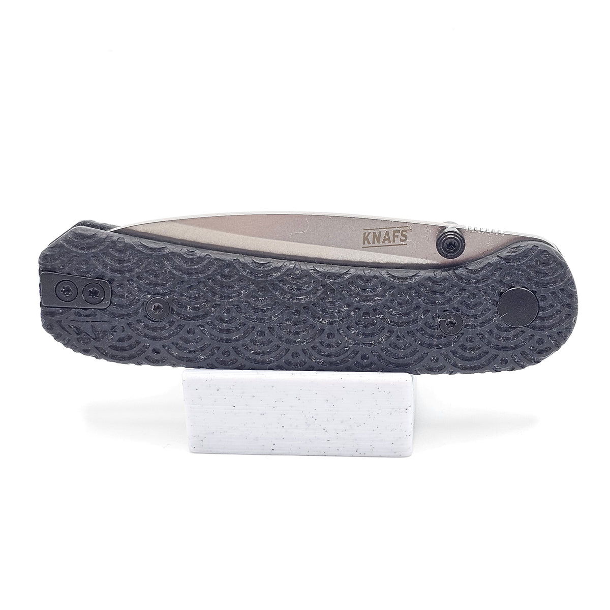 Knafs Lander 1 Pocket Knife - Stonewash D2 Blade - Seigaiha Black Micarta