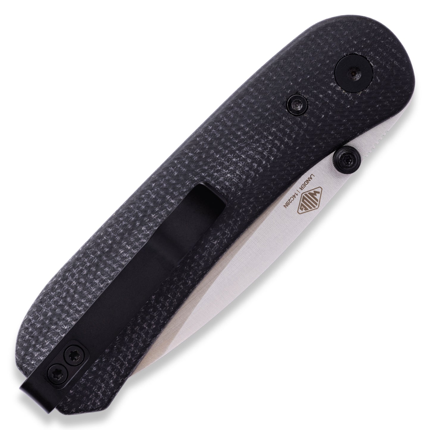 Knafs Lander 1 Pocket Knife - Contoured Black Micarta - 14C28N