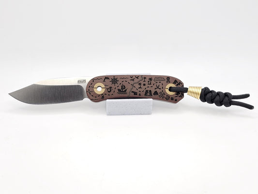 Knafs Lander 4 Fixed Blade - Clip Point Pirate Map Edition