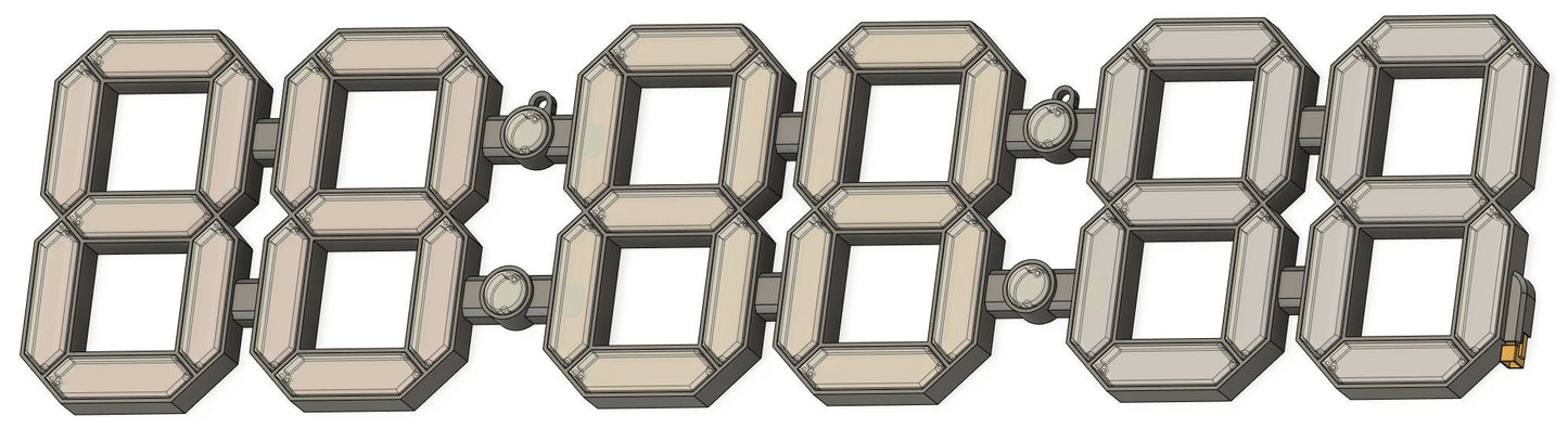 3D Printed Wall Clock Design - 30" by 7" - Arduino or ESP32 Project - WS2812B Programmable Lights