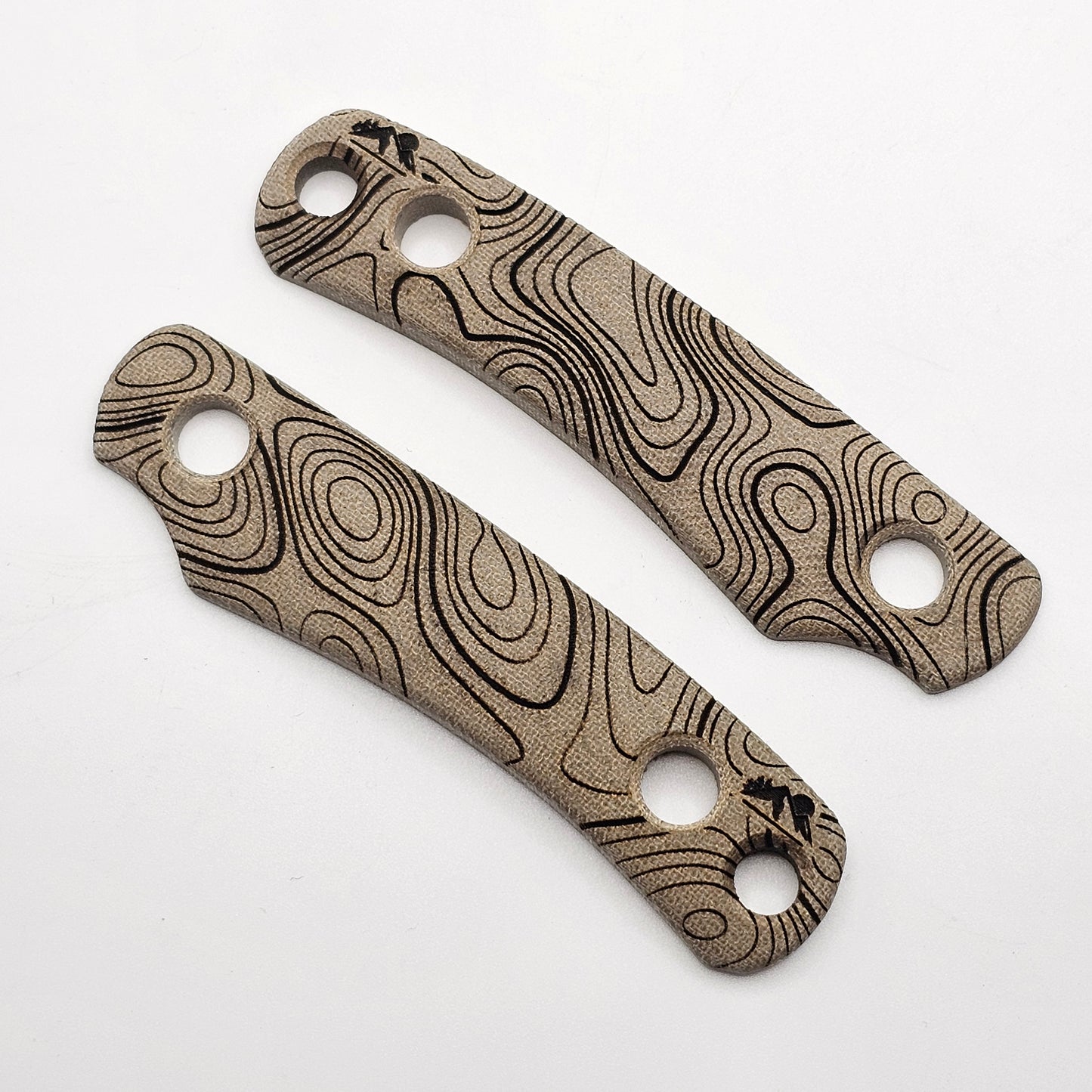 Little Lulu Micarta Scales – Laser Engraved – Light OD Green – Topo Pattern