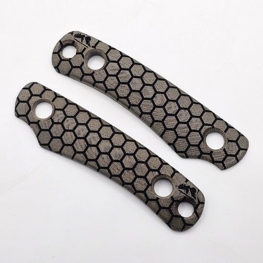 Little Lulu Micarta Scales – Laser Engraved – OD Green – Hex Pattern