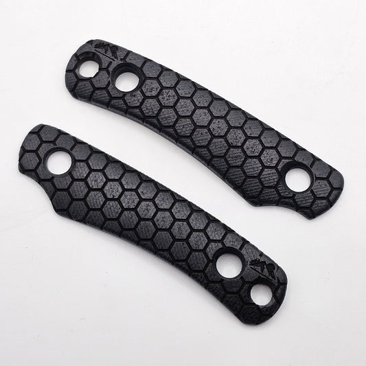 Little Lulu Micarta Scales – Laser Engraved – Black – Hex Pattern