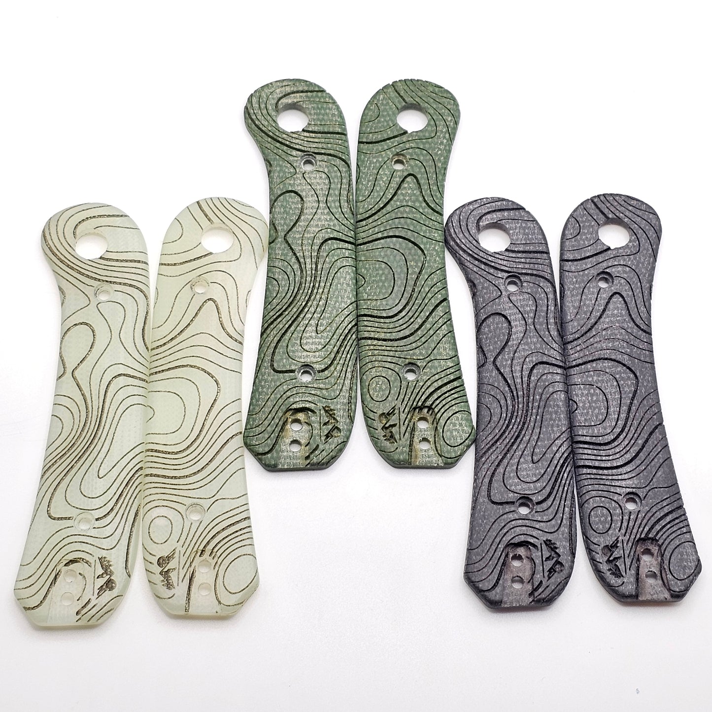 Knafs Lander 1 Scales - Natural G10 & Micarta Topo Lasering