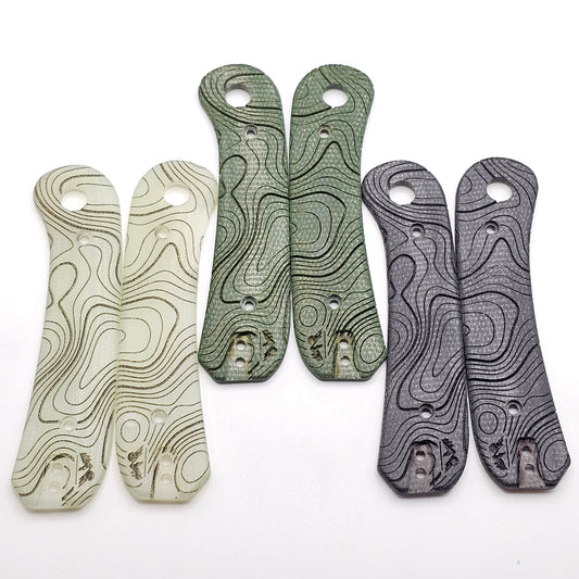 Knafs Lander 1 Scales - Natural G10 & Micarta Topo Lasering