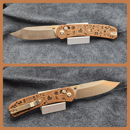 Knafs Lander 2 Pocket Knife - Clip Point Pirate Map Edition