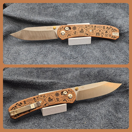 Knafs Lander 2 Pocket Knife - Clip Point Pirate Map Edition
