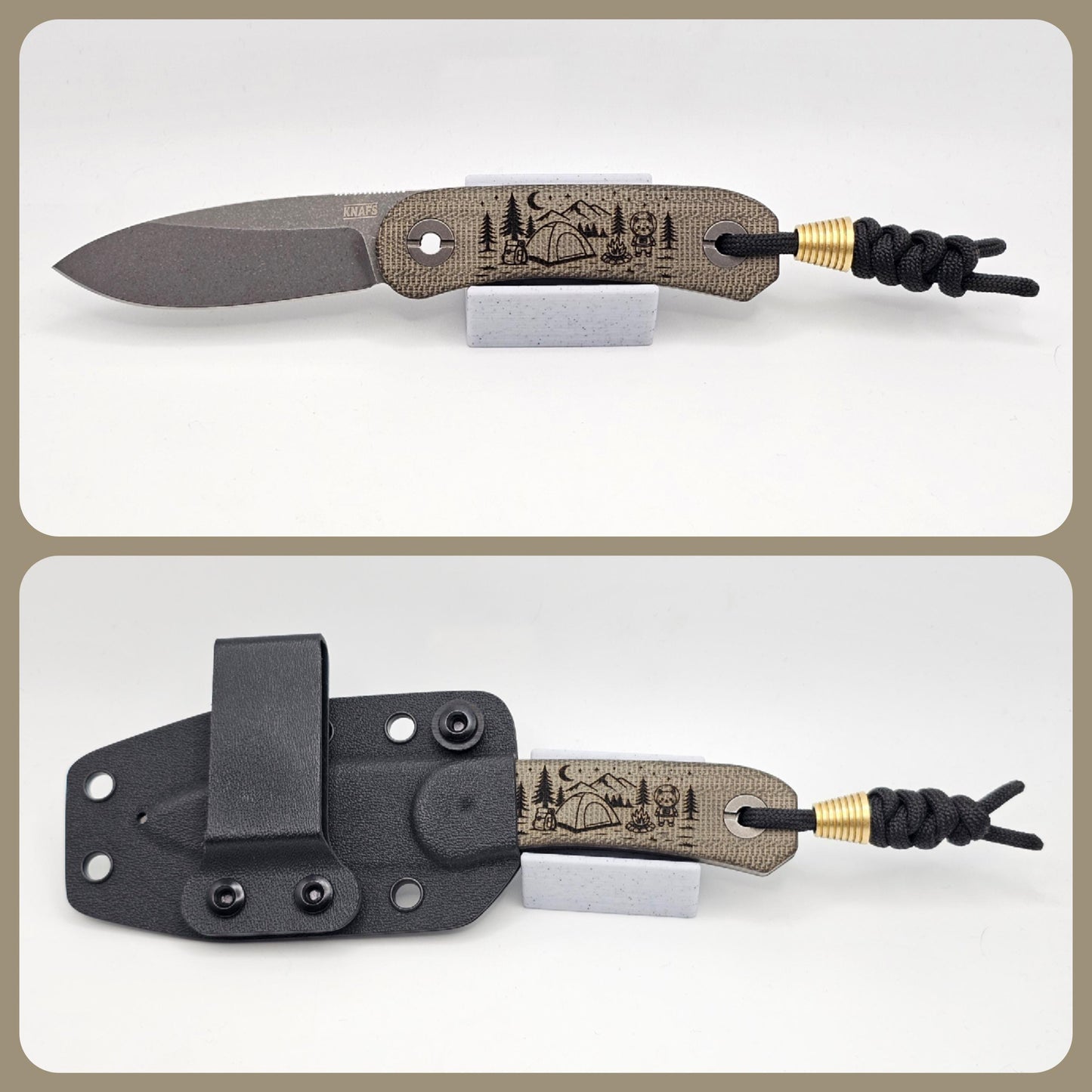 Knafs Lander 4 Moondust Micarta - Space Camp Kitty Edition