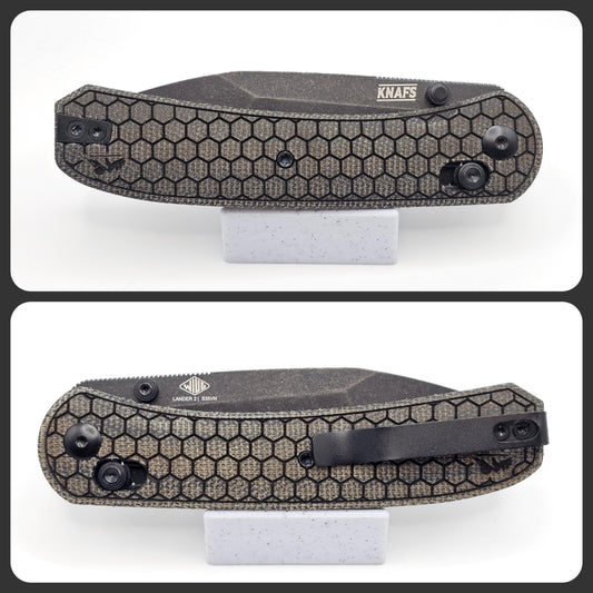 Knafs Lander 2 Pocket Knife - Tanto Hex Pattern Edition
