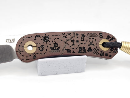 Knafs Lander 4 Fixed Blade - Clip Point Pirate Map Edition