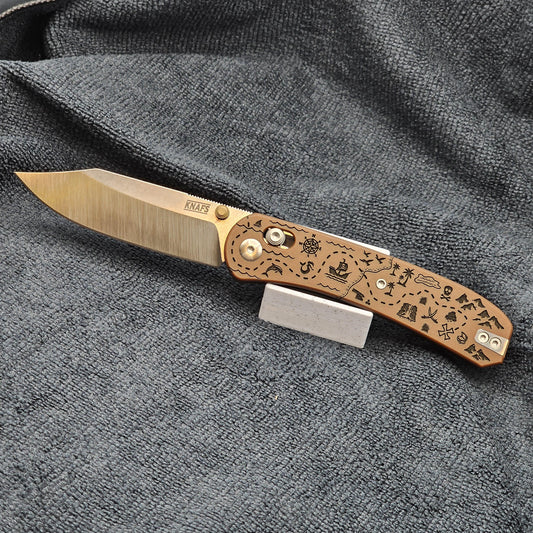 Knafs Lander 2 Pocket Knife - Clip Point Pirate Map Edition