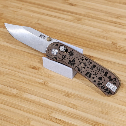Knafs Lander 3 Pocket Knife - Clip Point Pirate Map Edition