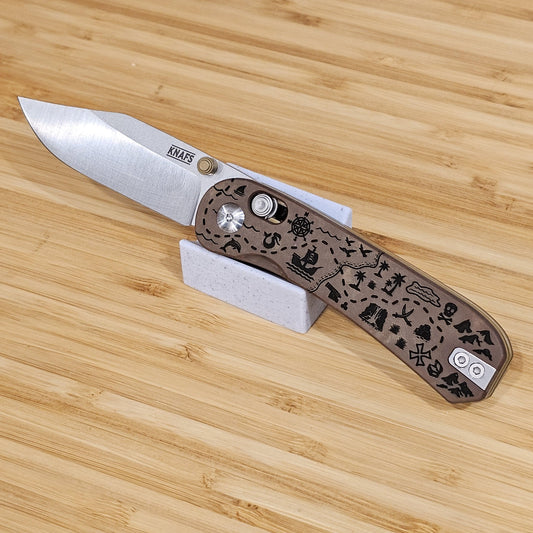 Knafs Lander 3 Pocket Knife - Clip Point Pirate Map Edition