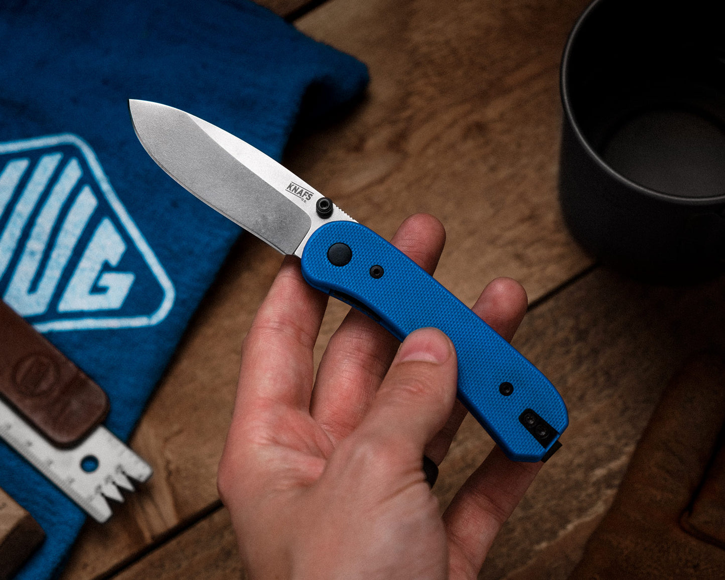 Knafs Lander 1 Pocket Knife - Blue G10 - D2