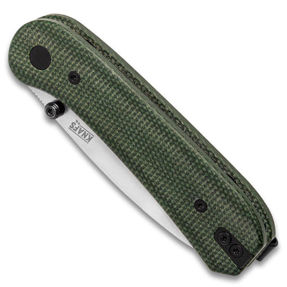Knafs Lander 1 Pocket Knife - Contoured Green Micarta - 14C28N