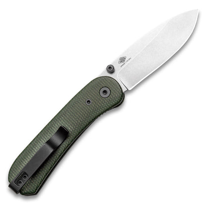 Knafs Lander 1 Pocket Knife - Contoured Green Micarta - 14C28N
