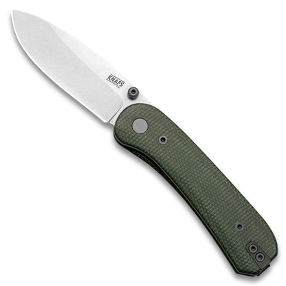 Knafs Lander 1 Pocket Knife - Contoured Green Micarta - 14C28N