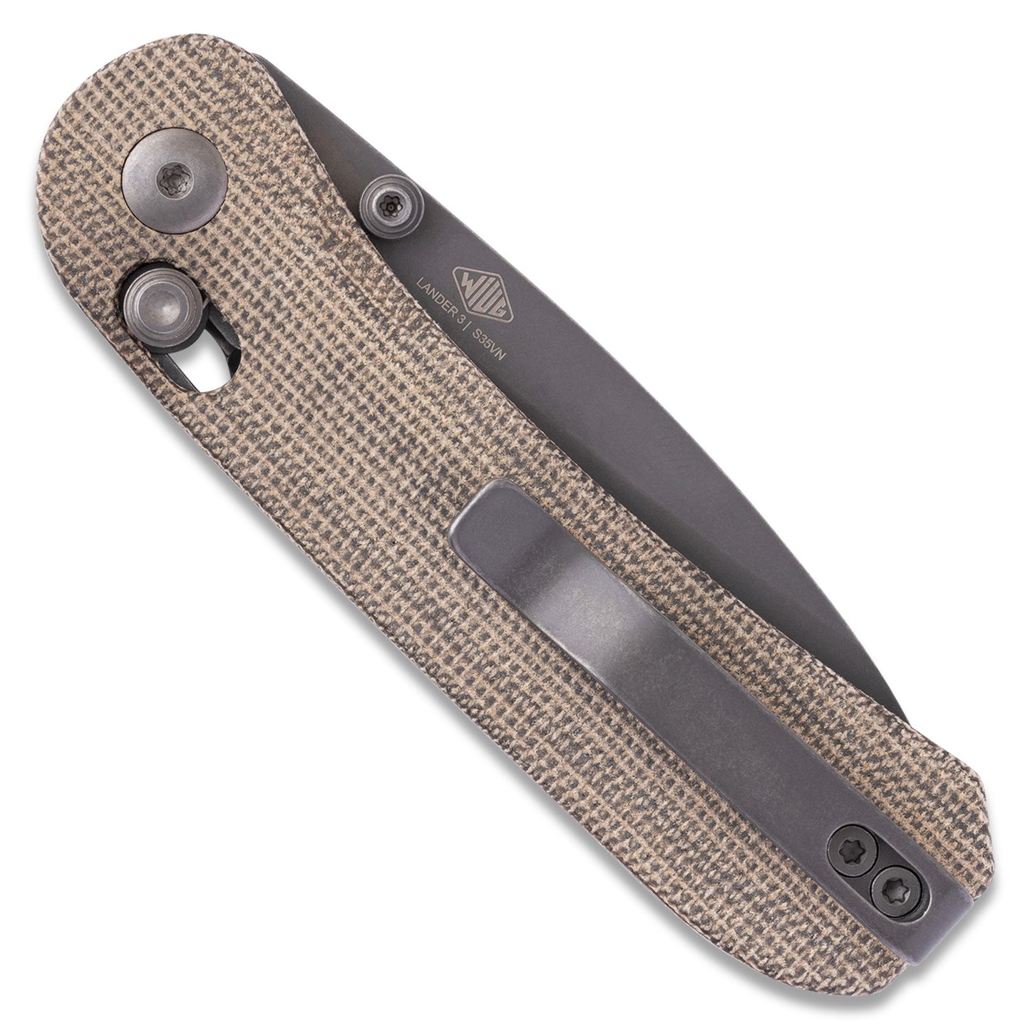 Knafs Lander 3 Pocket Knife - Moondust Micarta - Clutch Lock