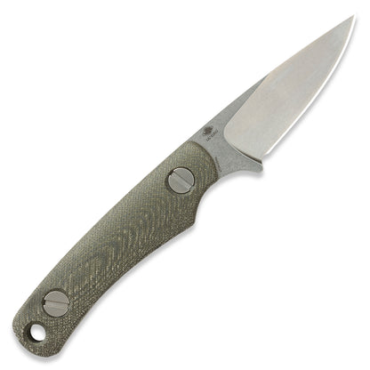 Knafs Little Lulu Fixed Blade Knife- Stonewash MagnaCut - Green Micarta