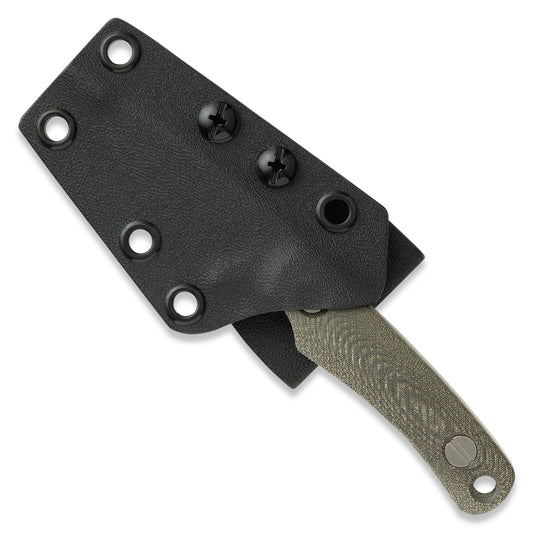 Knafs Little Lulu Fixed Blade Knife- Stonewash MagnaCut - Green Micarta