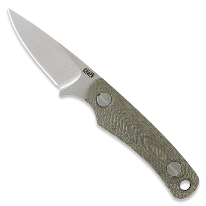 Knafs Little Lulu Fixed Blade Knife- Stonewash MagnaCut - Green Micarta