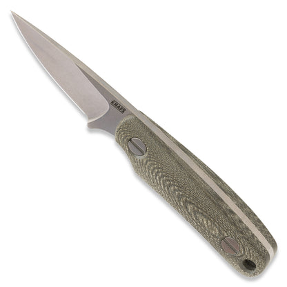 Knafs Little Lulu Fixed Blade Knife- Stonewash MagnaCut - Green Micarta
