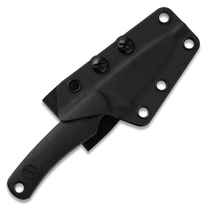 Knafs Little Lulu Fixed Blade Knife - Black Cerakote MagnaCut - Black Micarta