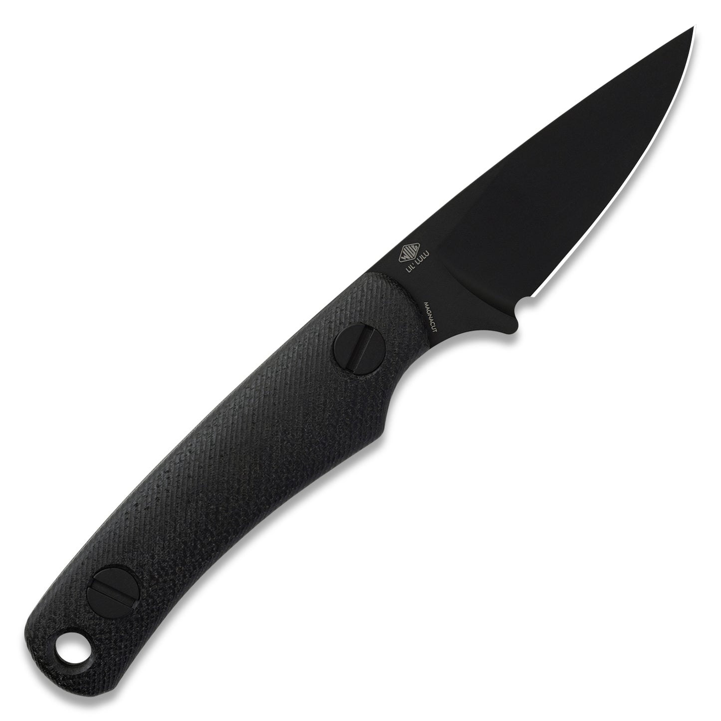 Knafs Little Lulu Fixed Blade Knife - Black Cerakote MagnaCut - Black Micarta