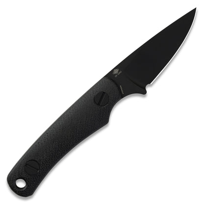 Knafs Little Lulu Fixed Blade Knife - Black Cerakote MagnaCut - Black Micarta