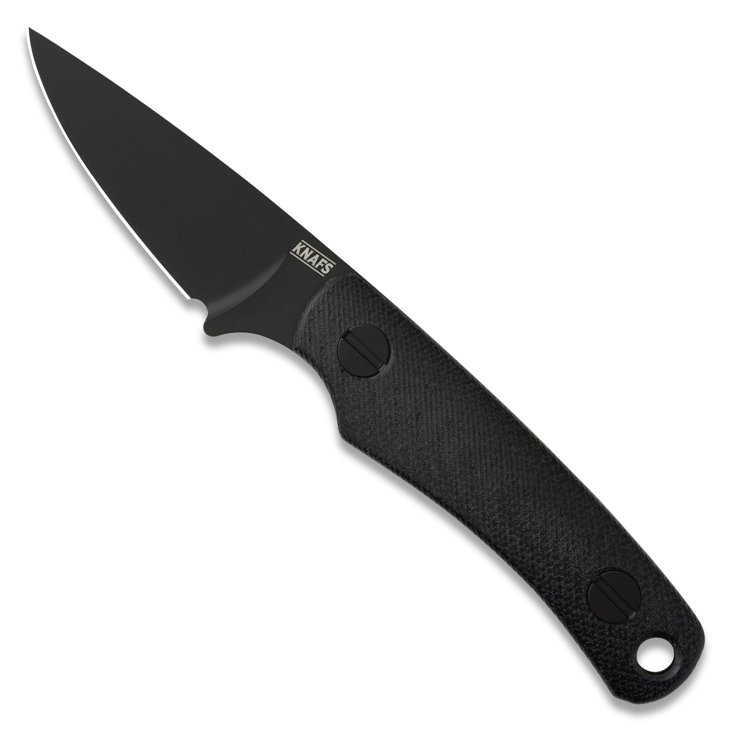 Knafs Little Lulu Fixed Blade Knife - Black Cerakote MagnaCut - Black Micarta