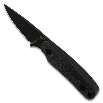 Knafs Little Lulu Fixed Blade Knife - Black Cerakote MagnaCut - Black Micarta