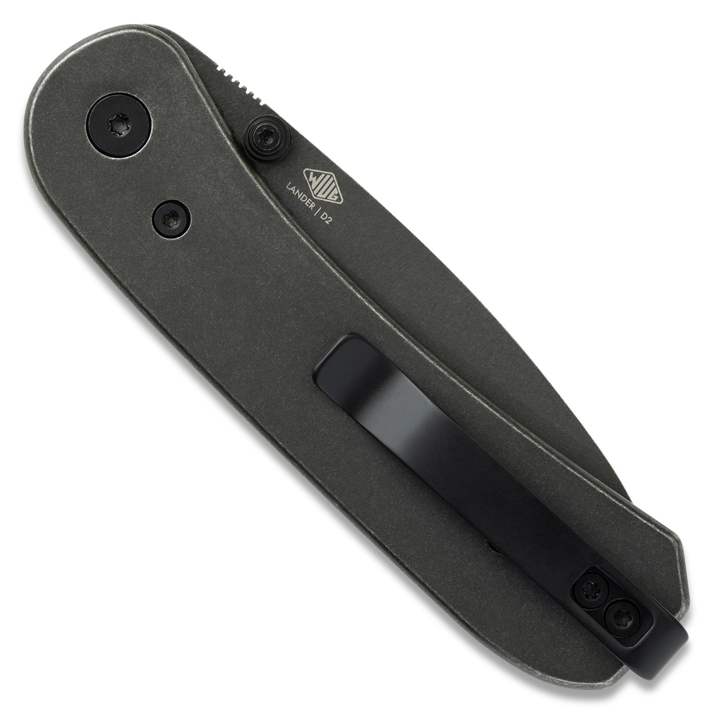 Knafs Lander 1 Pocket Knife - Black Stonewash Steel - D2