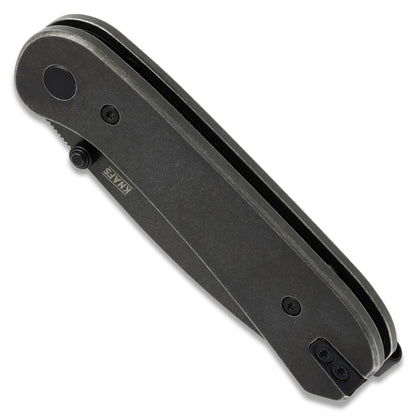 Knafs Lander 1 Pocket Knife - Black Stonewash Steel - D2