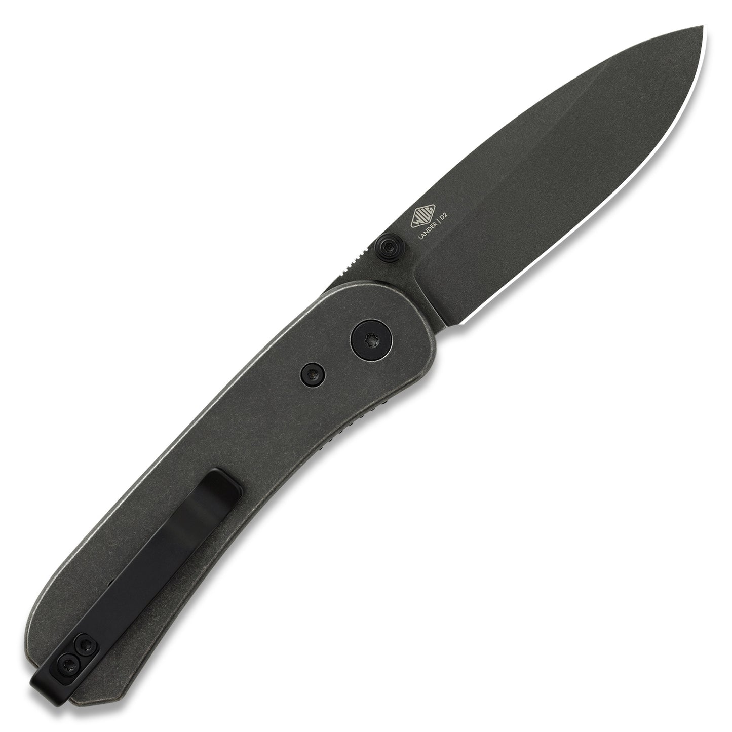 Knafs Lander 1 Pocket Knife - Black Stonewash Steel - D2