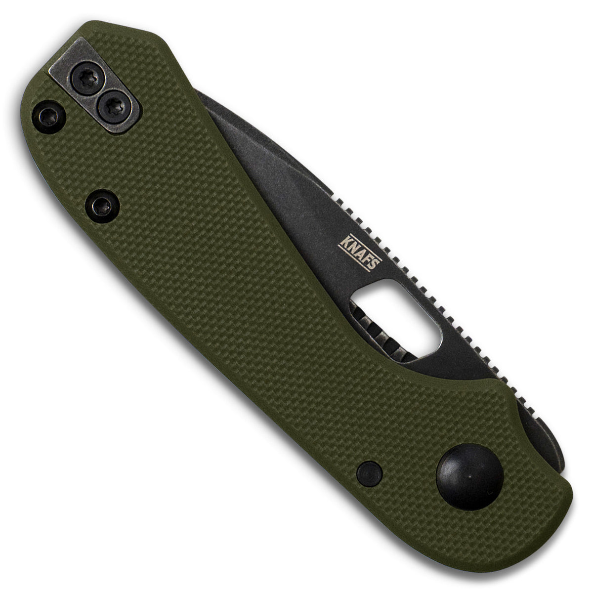 Knafs Lander 5 Pocket Knife - OD Green G10 - Black Stonewash - 8CR14MOV