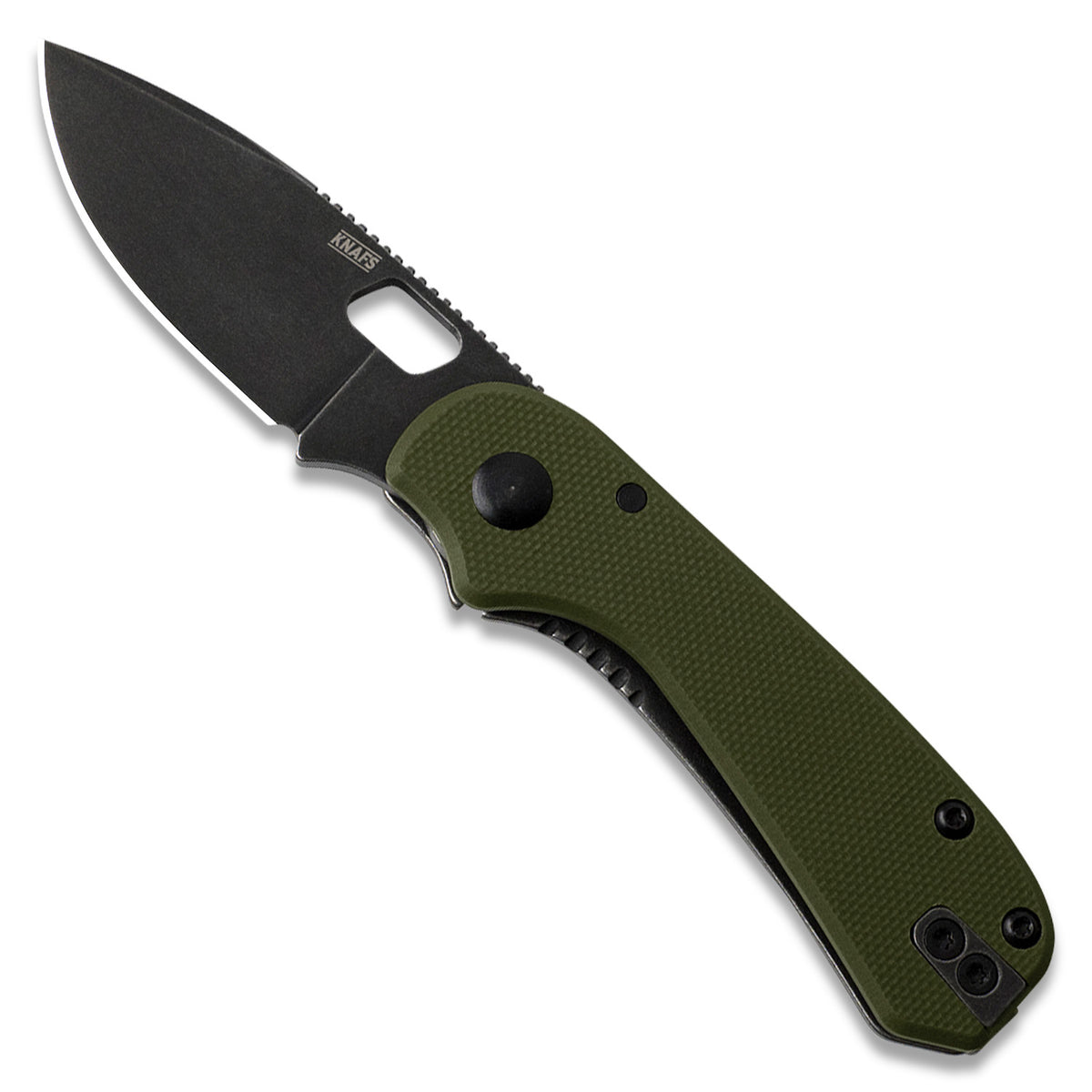 Knafs Lander 5 Pocket Knife - OD Green G10 - Black Stonewash - 8CR14MOV