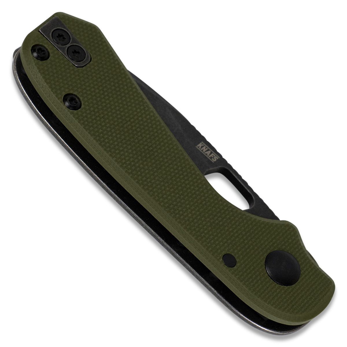 Knafs Lander 5 Pocket Knife - OD Green G10 - Black Stonewash - 8CR14MOV