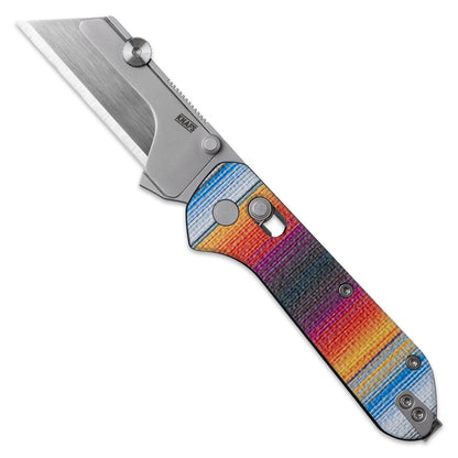 Knafs Yuti - Utility Knife - UV Printed G10 - Mexican Blanket