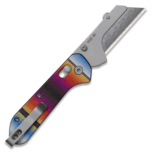 Knafs Yuti - Utility Knife - UV Printed G10 - Mexican Blanket