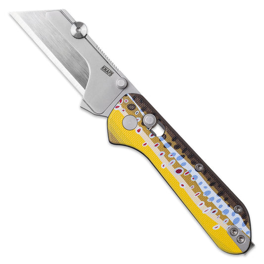 Knafs Yuti - Utility Knife - UV Printed G10 - Brown Trout