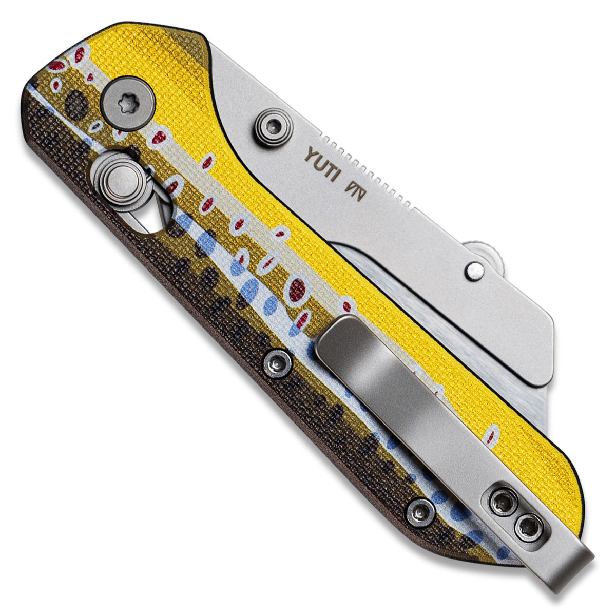 Knafs Yuti - Utility Knife - UV Printed G10 - Brown Trout