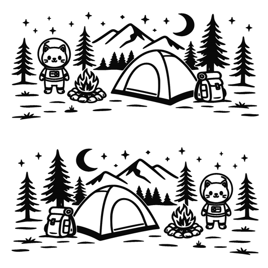 Knife Engraving Add-On - Space Kitty Camp Laser Design