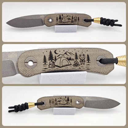 Knafs Lander 4 Moondust Micarta - Space Camp Kitty Edition