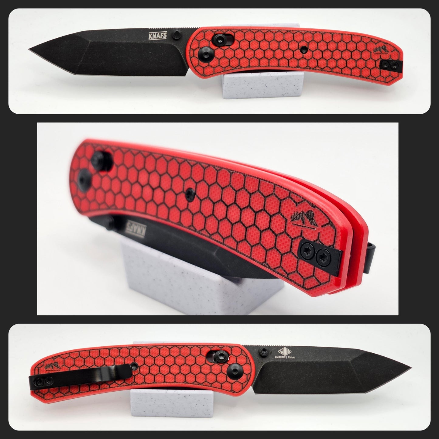 Knafs Lander 2 G10 Scales - Hex Pattern