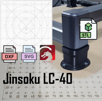 SainSmart Jinsoku LC-40 Laser Engraver - Feet / 40mm Risers / Grid - Downloadable Files