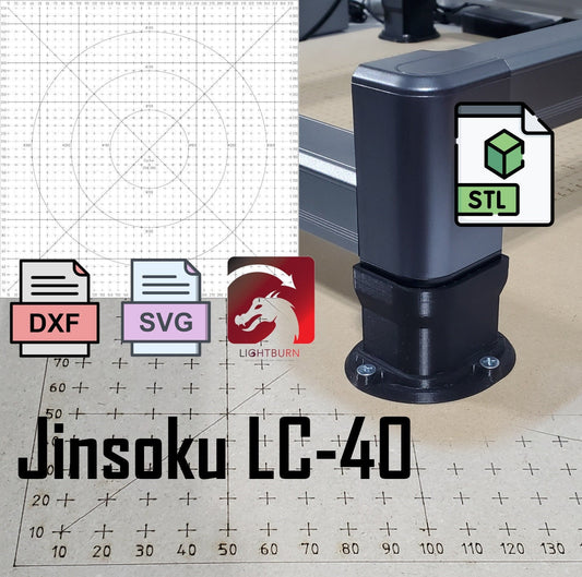 SainSmart Jinsoku LC-40 Laser Engraver - Feet / 40mm Risers / Grid - Downloadable Files
